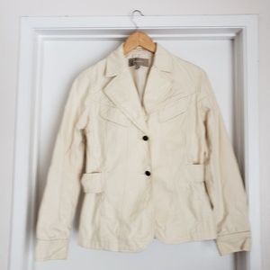 100% Cottom Lined Cream Spring Jacket‎